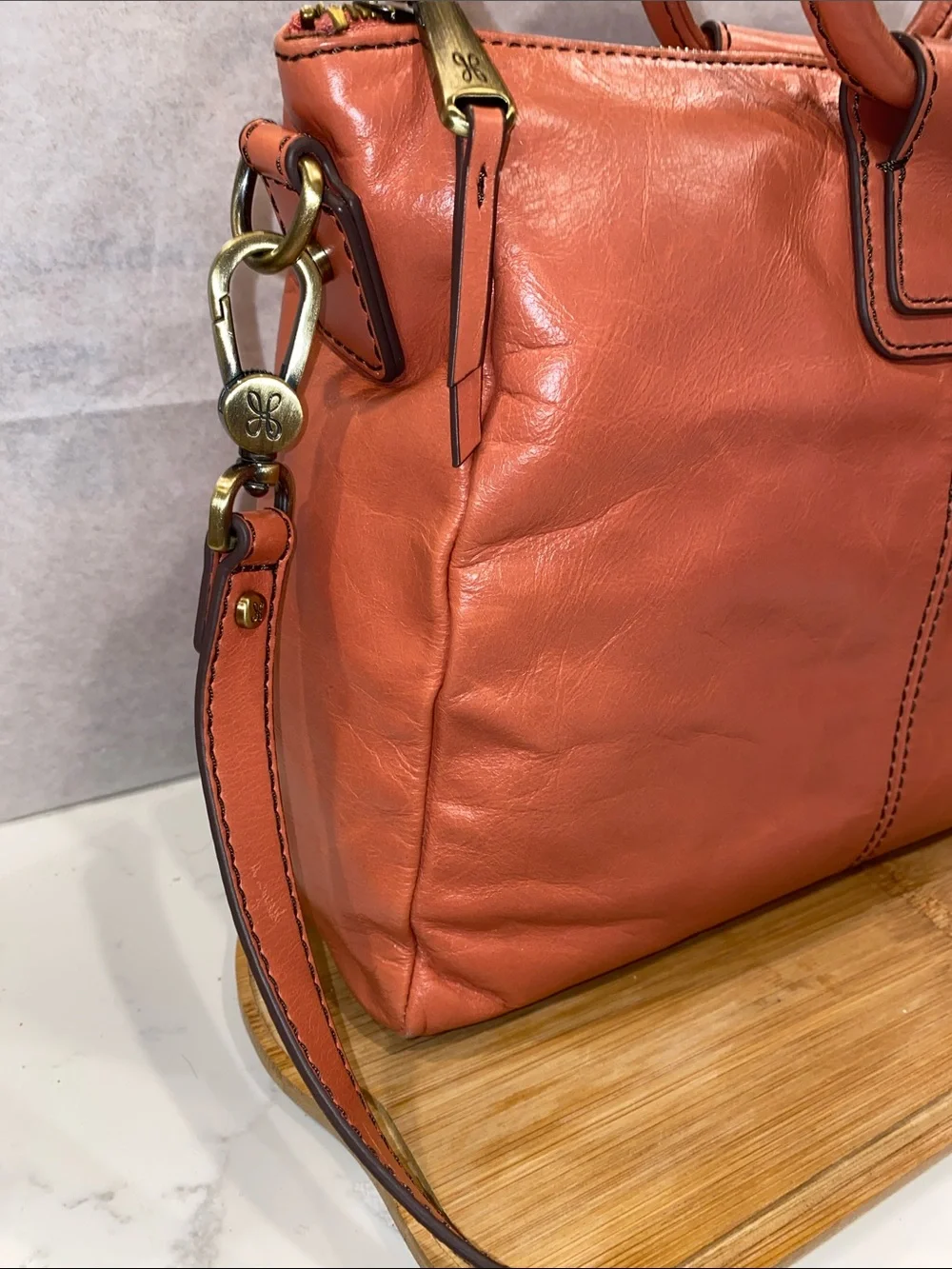 Hobo Sheila Leather Top-Handle Satchel crossbody- Cherry Blossom